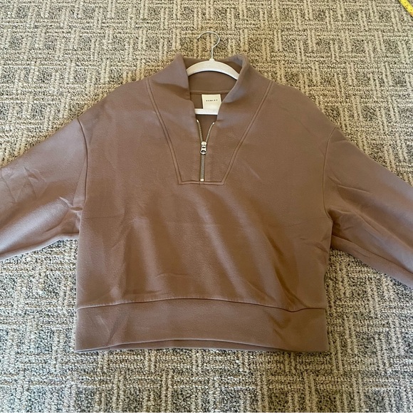 Varley Davidson Half Zip Relaxed Fit Sweatshirt - Taupe... - Picture 6 of 12